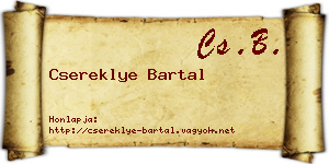 Csereklye Bartal névjegykártya